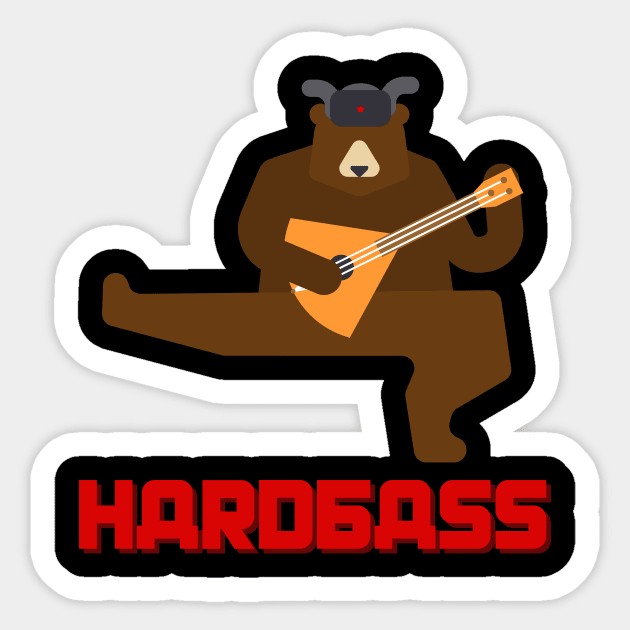 Hardbass Slavic Bear Sticker by SybaDesign